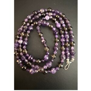 Jay King Necklace Amethyst Smoky Quartz DTR 40"